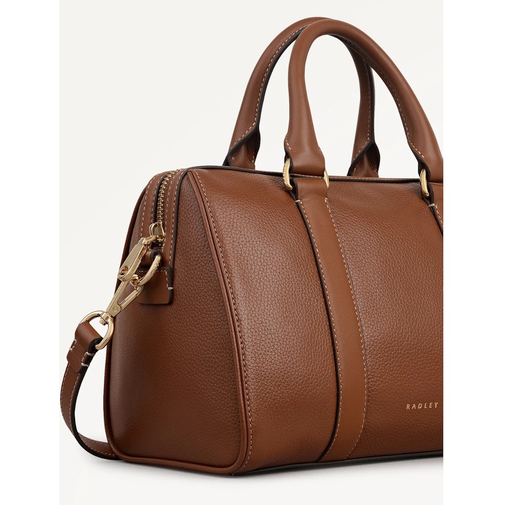 Radley London Noble Alley Brown Leather Medium Zip Top Satchel Bag 113009 NEW - Picture 12 of 15
